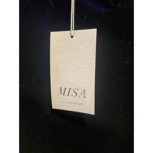 NWT Misa Los Angeles Velvet Midnight Blue Velvet Puff Sleeve Bodysuit Size XS - Picture 7 of 12